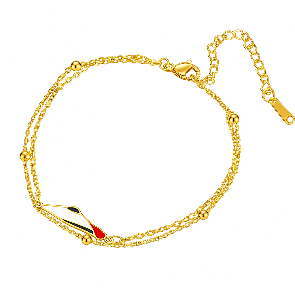 Bracelet Double Chaine - Acier inoxydable - Palestine