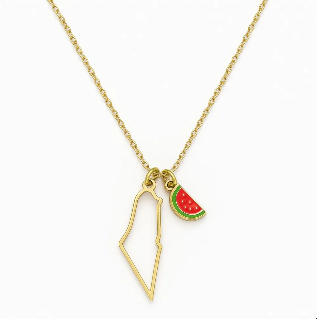 Collier Charms-Pastèque Acier inoxydable