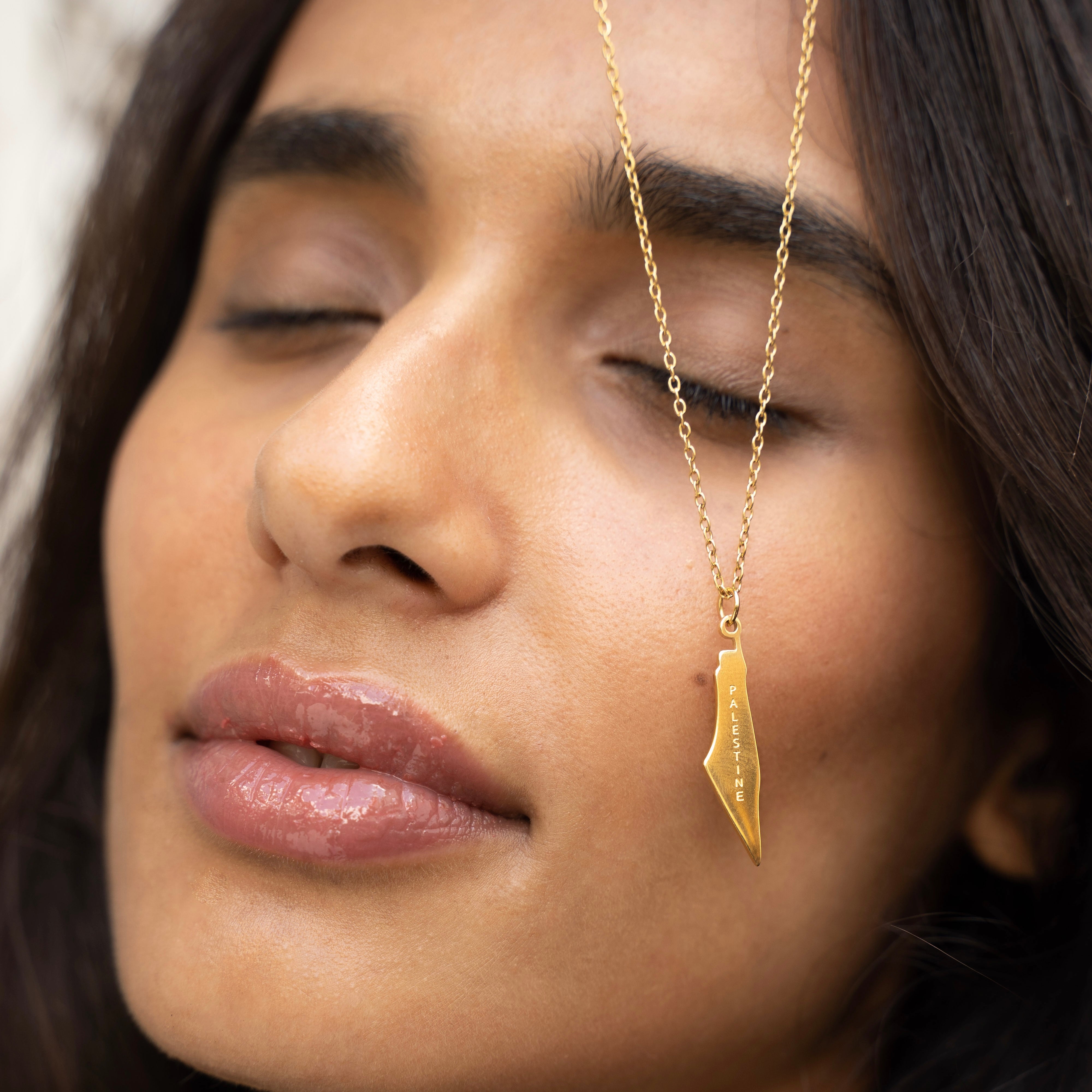 Palestine Map Necklace